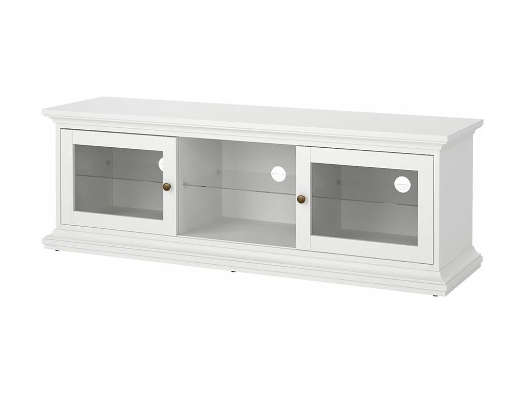 Meuble TV en verre blanc