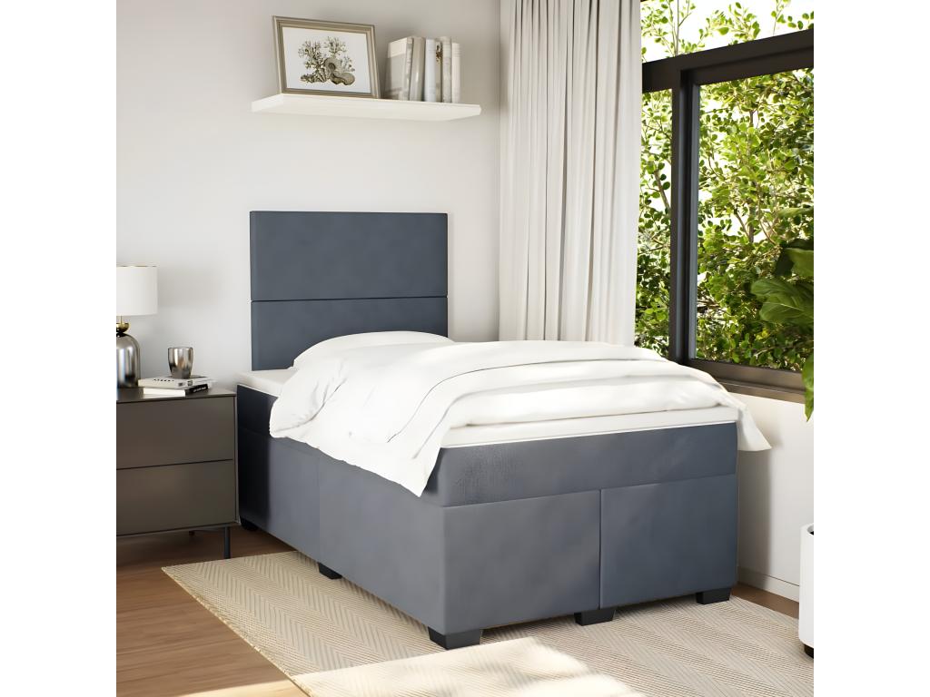 Matelas en velours gris, 120 x 200 cm