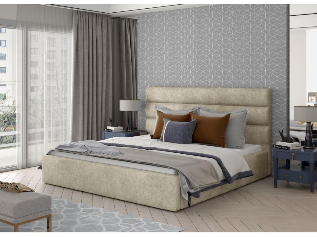 Lit en tissu beige, 200 x 200 cm