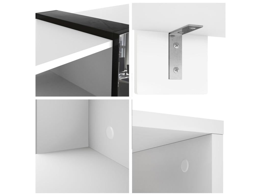 Table basse blanche, 110,5 x 42 x 56,5 cm