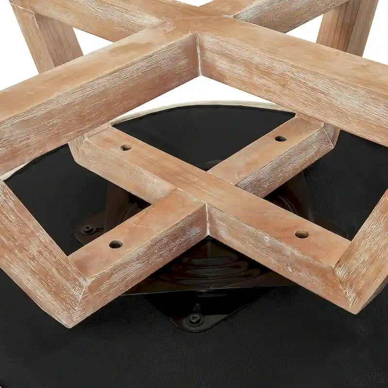 Fauteuil pivotant moderne beige en lin 27