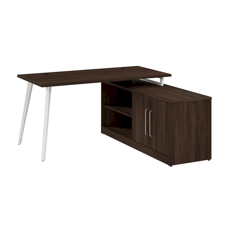 Bureau d'angle en L Bush Business Furniture Vista 60W avec armoire de rangement