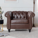 Fauteuil club Chesterfield en cuir PU Winston de Christopher Knight Home