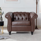 Fauteuil club Chesterfield en cuir PU Winston de Christopher Knight Home