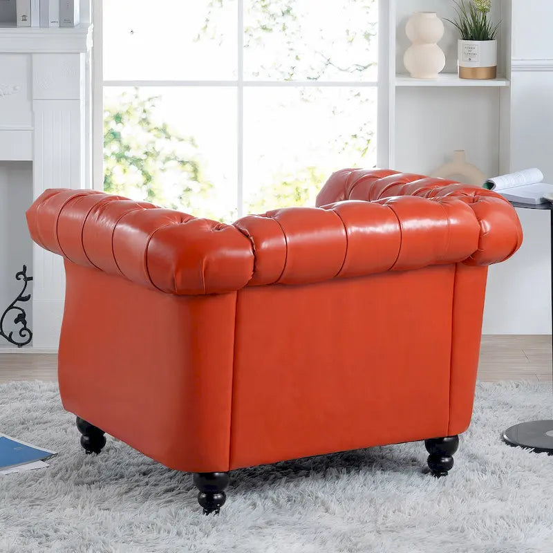 Fauteuil club Chesterfield en cuir PU Winston de Christopher Knight Home