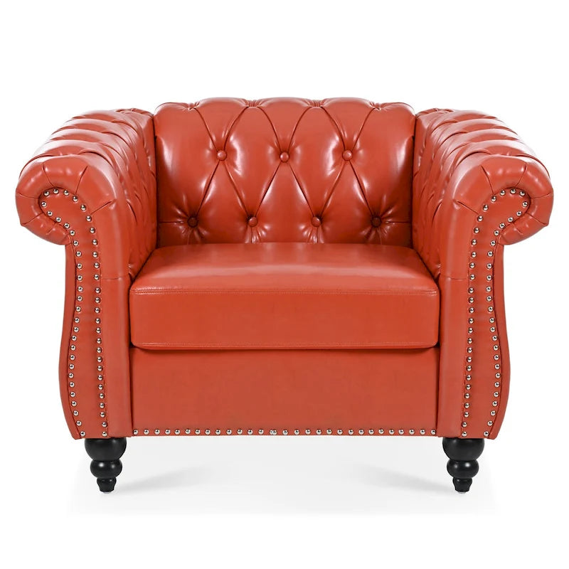Fauteuil club Chesterfield en cuir PU Winston de Christopher Knight Home