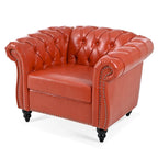 Fauteuil club Chesterfield en cuir PU Winston de Christopher Knight Home