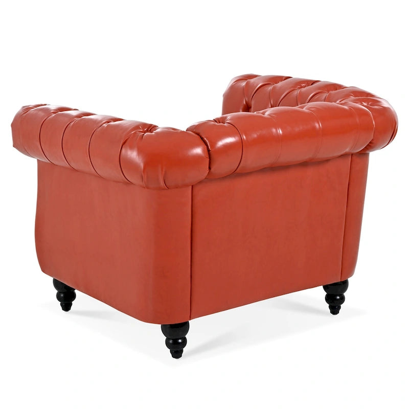 Fauteuil club Chesterfield en cuir PU Winston de Christopher Knight Home