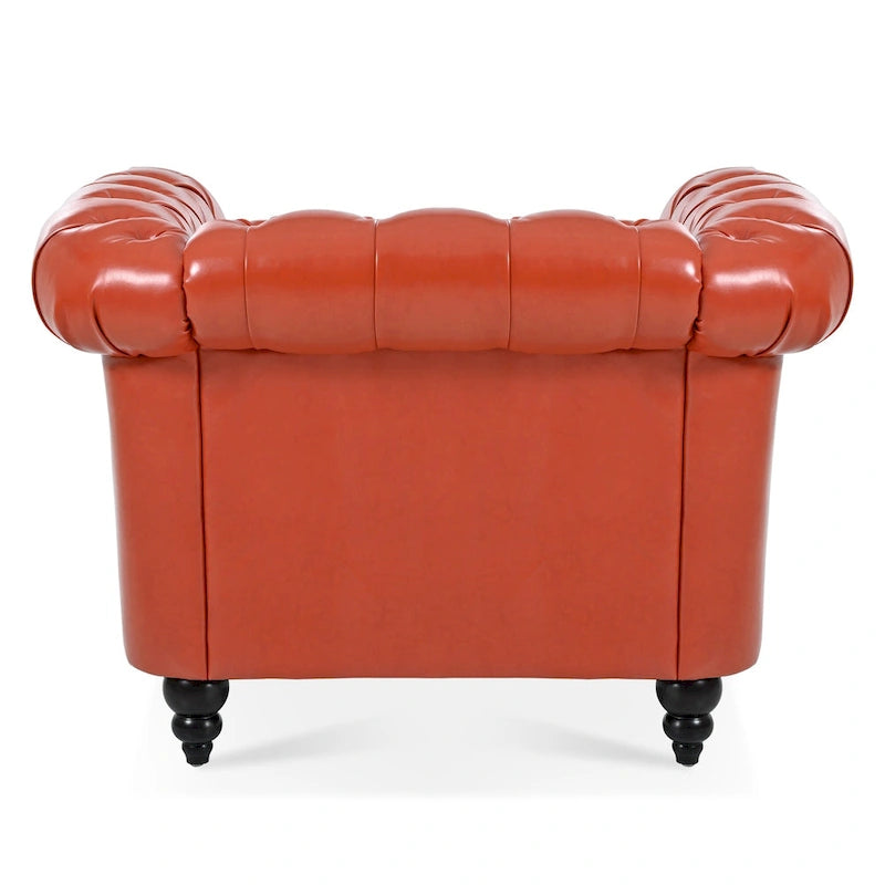 Fauteuil club Chesterfield en cuir PU Winston de Christopher Knight Home
