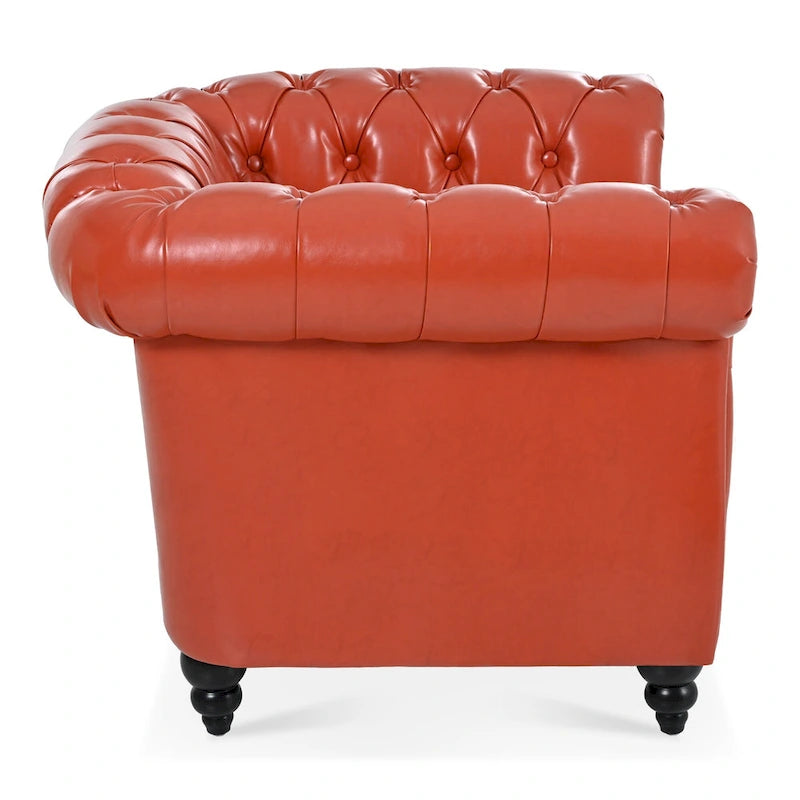 Fauteuil club Chesterfield en cuir PU Winston de Christopher Knight Home