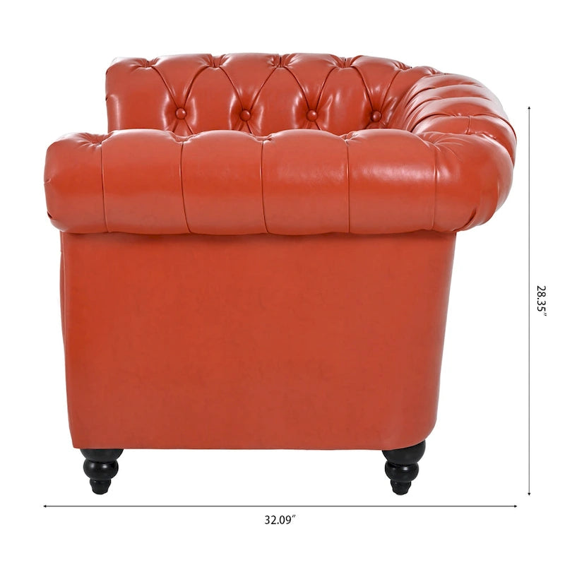 Fauteuil club Chesterfield en cuir PU Winston de Christopher Knight Home
