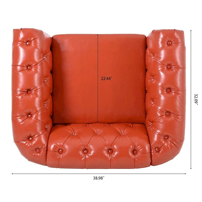 Fauteuil club Chesterfield en cuir PU Winston de Christopher Knight Home