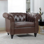 Fauteuil club Chesterfield en cuir PU Winston de Christopher Knight Home