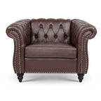 Fauteuil club Chesterfield en cuir PU Winston de Christopher Knight Home