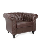 Fauteuil club Chesterfield en cuir PU Winston de Christopher Knight Home
