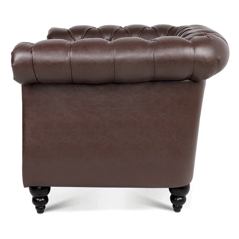 Fauteuil club Chesterfield en cuir PU Winston de Christopher Knight Home