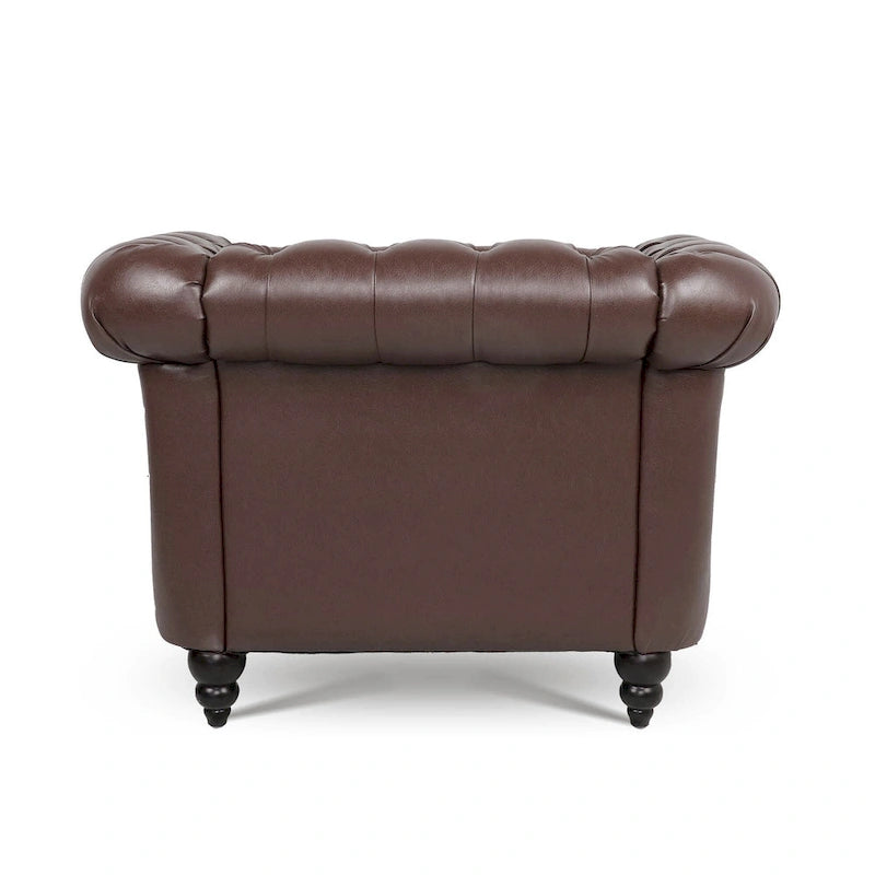 Fauteuil club Chesterfield en cuir PU Winston de Christopher Knight Home