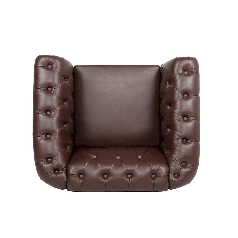 Fauteuil club Chesterfield en cuir PU Winston de Christopher Knight Home