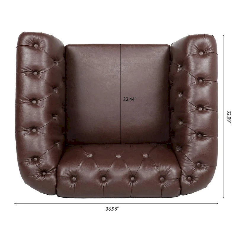 Fauteuil club Chesterfield en cuir PU Winston de Christopher Knight Home