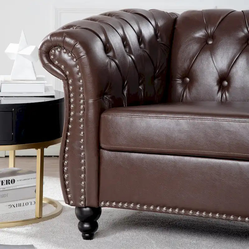Fauteuil club Chesterfield en cuir PU Winston de Christopher Knight Home