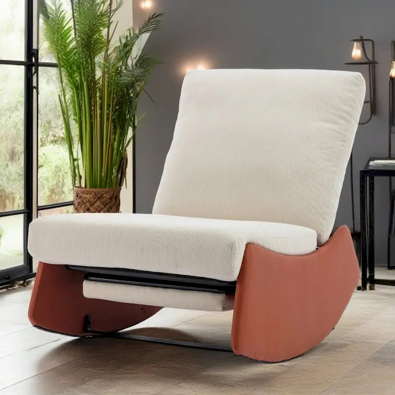 Fauteuil inclinable à bascule moderne GDFStudio avec repose-pieds