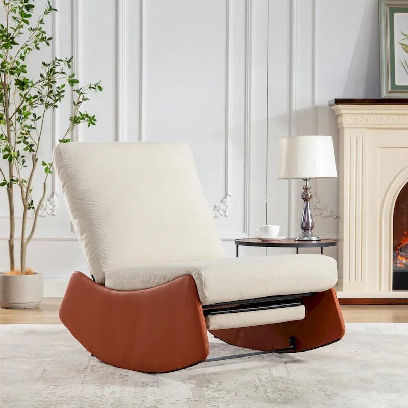 Fauteuil inclinable à bascule moderne GDFStudio avec repose-pieds