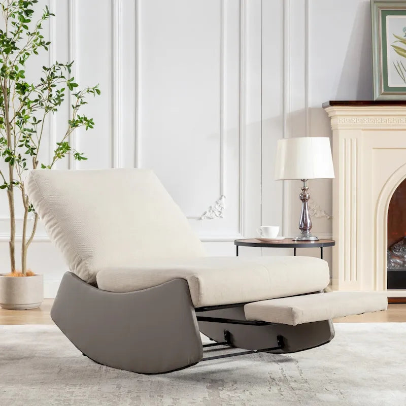 Fauteuil inclinable à bascule moderne GDFStudio avec repose-pieds