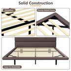 Ensemble lit suspendu Korli moderne en cuir capitonné avec tête de lit et éclairage LED par Christopher Knight Home