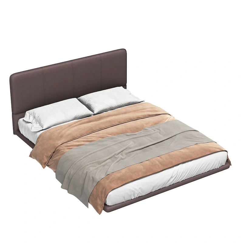 Ensemble lit suspendu Korli moderne en cuir capitonné avec tête de lit et éclairage LED par Christopher Knight Home