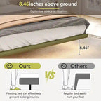 Ensemble lit suspendu Korli moderne en cuir capitonné avec tête de lit et éclairage LED par Christopher Knight Home