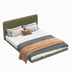 Ensemble lit suspendu Korli moderne en cuir capitonné avec tête de lit et éclairage LED par Christopher Knight Home