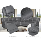 Canapé d'angle inclinable manuel 7 places en similicuir 129 W