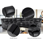 Canapé d'angle inclinable manuel 7 places en similicuir 129 W