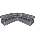 Canapé d'angle inclinable manuel 7 places en similicuir 129 W