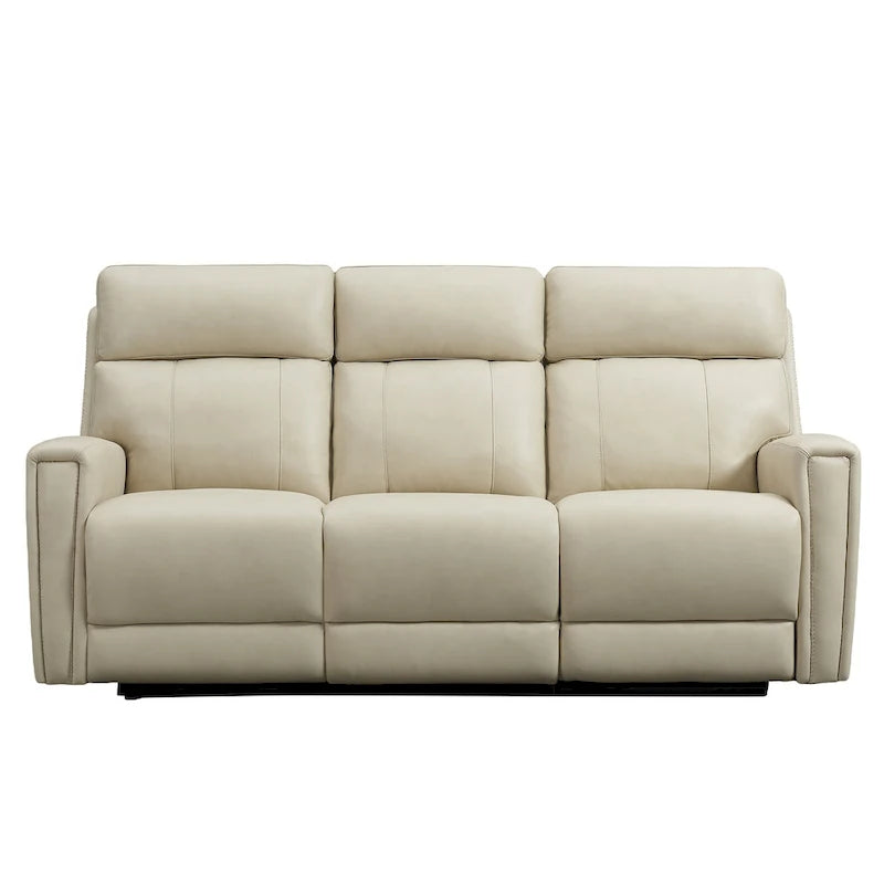 Canapé inclinable électrique zéro gravité en cuir véritable de 81,5 pouces avec appui-tête électrique et ports USB et USB-C.