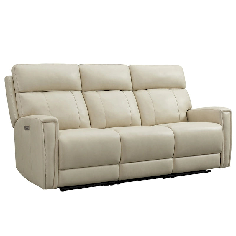 Canapé inclinable électrique zéro gravité en cuir véritable de 81,5 pouces avec appui-tête électrique et ports USB et USB-C.