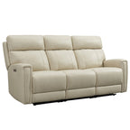 Canapé inclinable électrique zéro gravité en cuir véritable de 81,5 pouces avec appui-tête électrique et ports USB et USB-C.