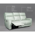 Canapé inclinable électrique zéro gravité en cuir véritable de 81,5 pouces avec appui-tête électrique et ports USB et USB-C.