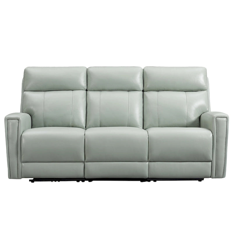 Canapé inclinable électrique zéro gravité en cuir véritable de 81,5 pouces avec appui-tête électrique et ports USB et USB-C.