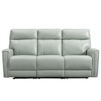 Canapé inclinable électrique zéro gravité en cuir véritable de 81,5 pouces avec appui-tête électrique et ports USB et USB-C.