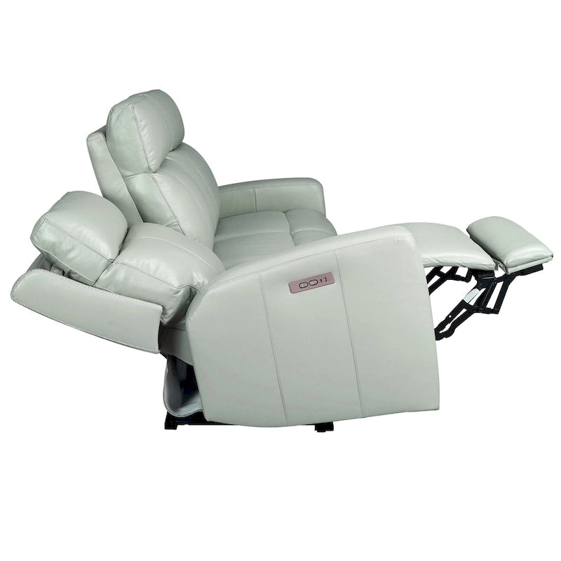 Canapé inclinable électrique zéro gravité en cuir véritable de 81,5 pouces avec appui-tête électrique et ports USB et USB-C.
