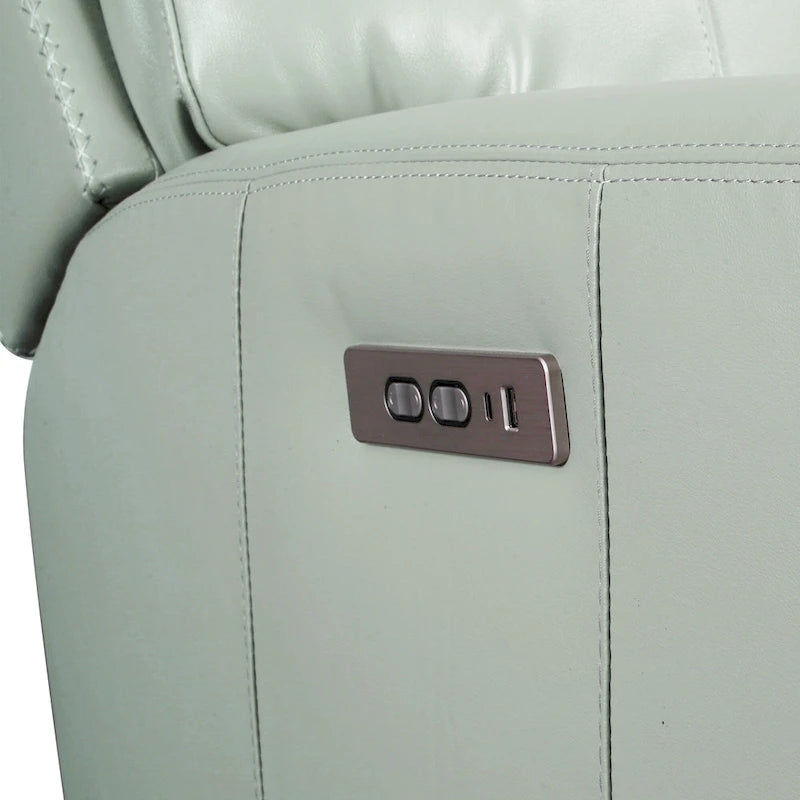 Canapé inclinable électrique zéro gravité en cuir véritable de 81,5 pouces avec appui-tête électrique et ports USB et USB-C.