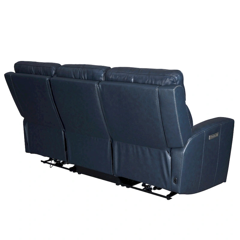 Canapé inclinable électrique zéro gravité en cuir véritable de 81,5 pouces avec appui-tête électrique et ports USB et USB-C.