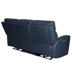 Canapé inclinable électrique zéro gravité en cuir véritable de 81,5 pouces avec appui-tête électrique et ports USB et USB-C.