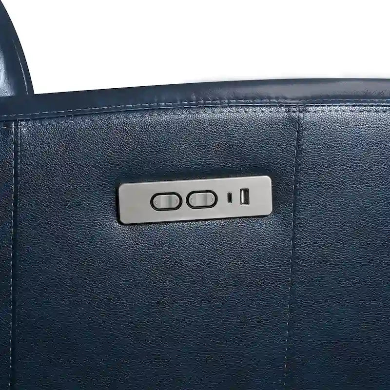 Canapé inclinable électrique zéro gravité en cuir véritable de 81,5 pouces avec appui-tête électrique et ports USB et USB-C.