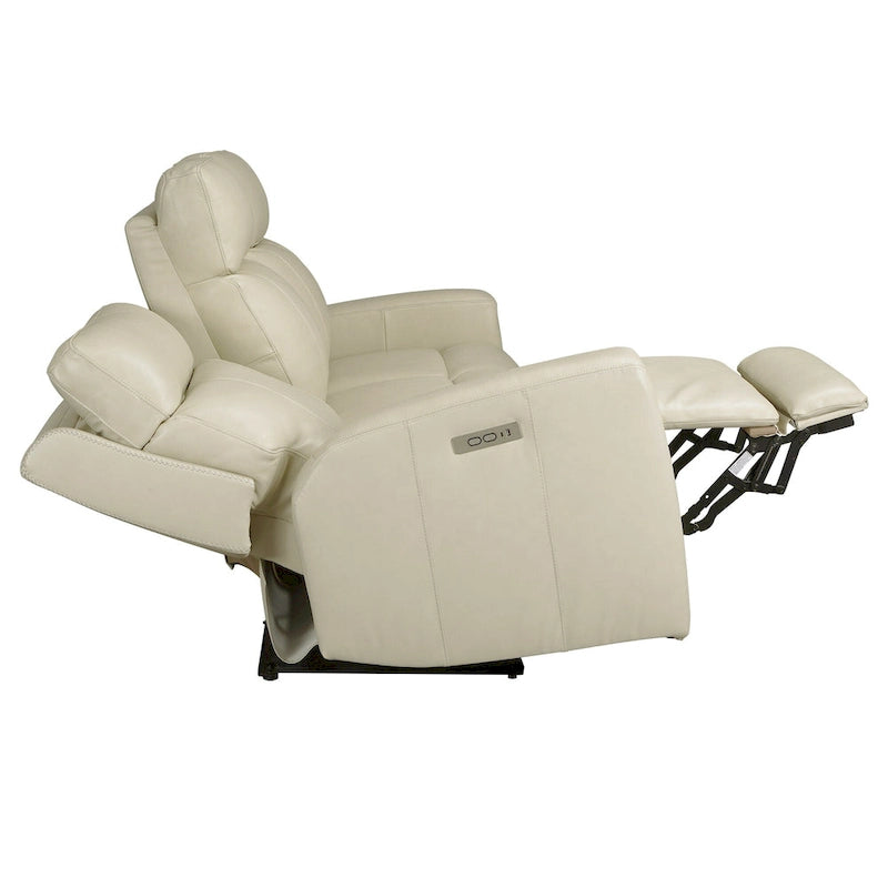 Canapé inclinable électrique zéro gravité en cuir véritable de 81,5 pouces avec appui-tête électrique et ports USB et USB-C.