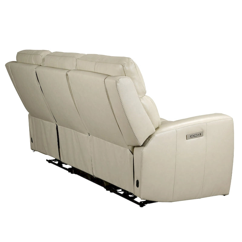 Canapé inclinable électrique zéro gravité en cuir véritable de 81,5 pouces avec appui-tête électrique et ports USB et USB-C.