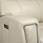 Canapé inclinable électrique zéro gravité en cuir véritable de 81,5 pouces avec appui-tête électrique et ports USB et USB-C.