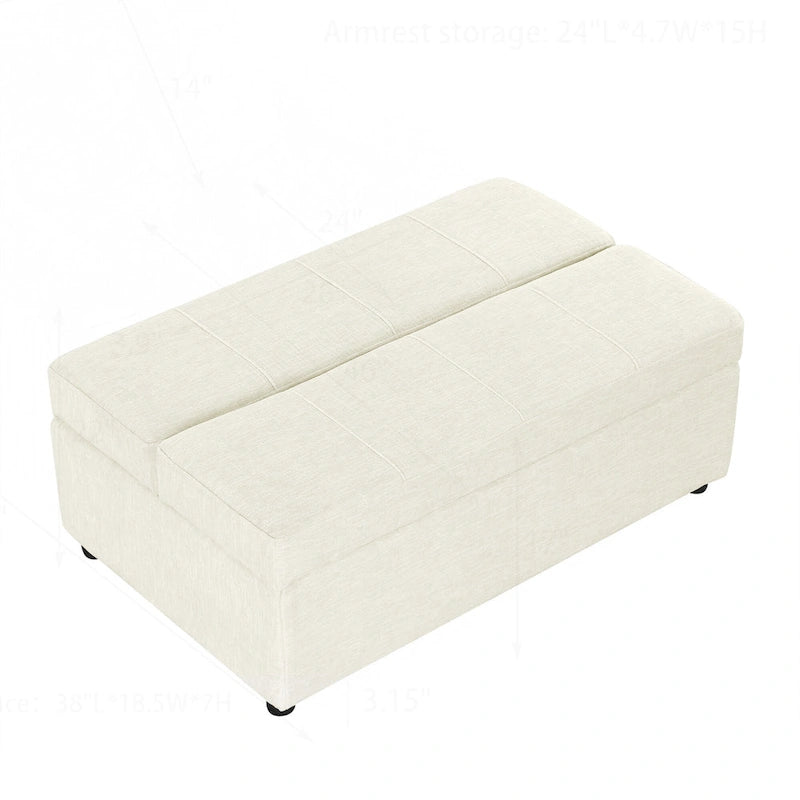 Lit-lit ottoman pliant polyvalent pour un hébergement confortable