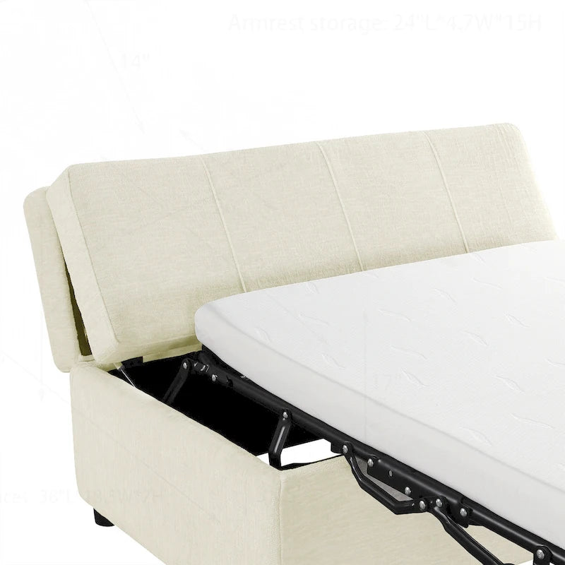 Lit-lit ottoman pliant polyvalent pour un hébergement confortable